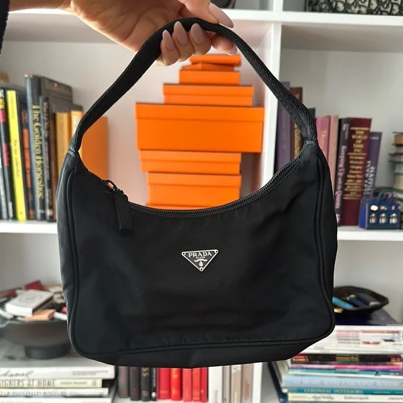 Vintage Prada Black Nylon Shoulder Bag - Picture 1 of 8